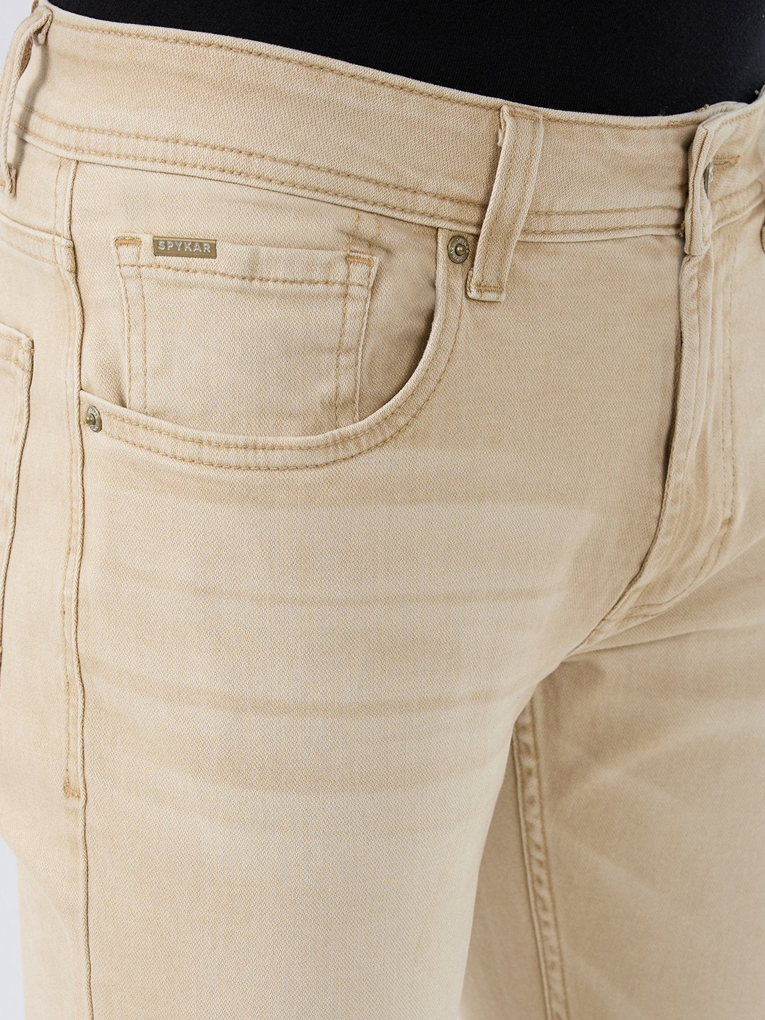 Men Rover Jeans Regular Fit Sand Mid Rise - Image 6