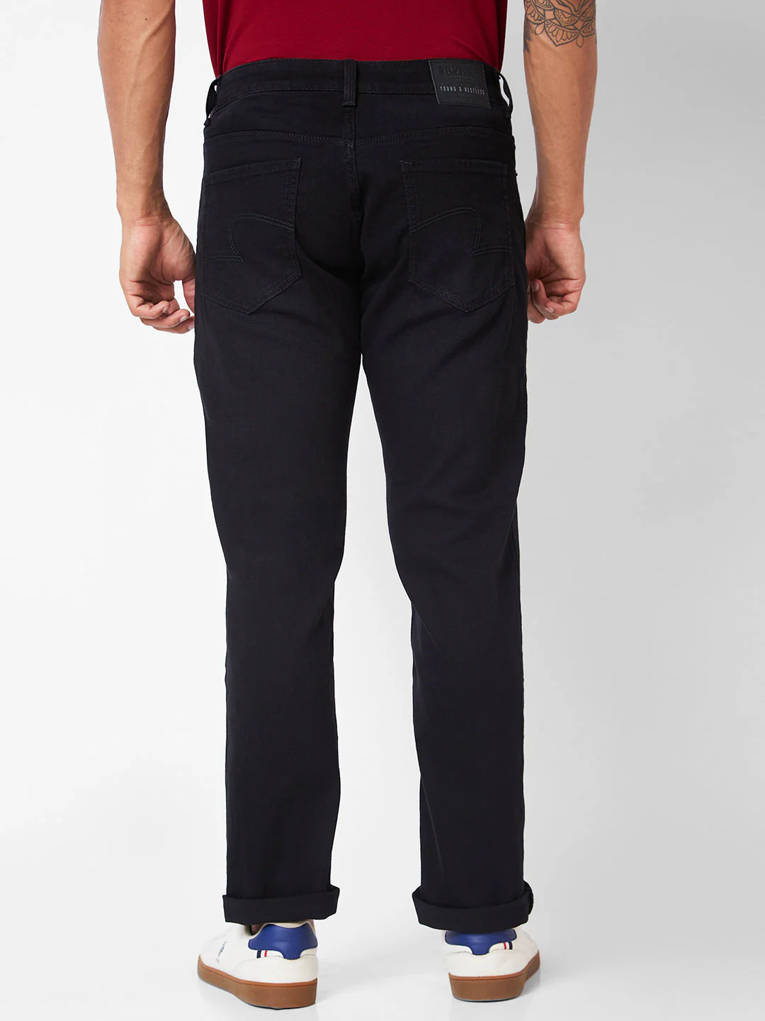 Men Rover Jeans Regular Fit Carbon Black Mid Rise - Image 3