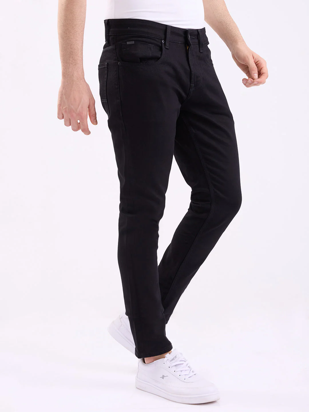 Men Jeans Slim Fit Black Low Rise - Image 2