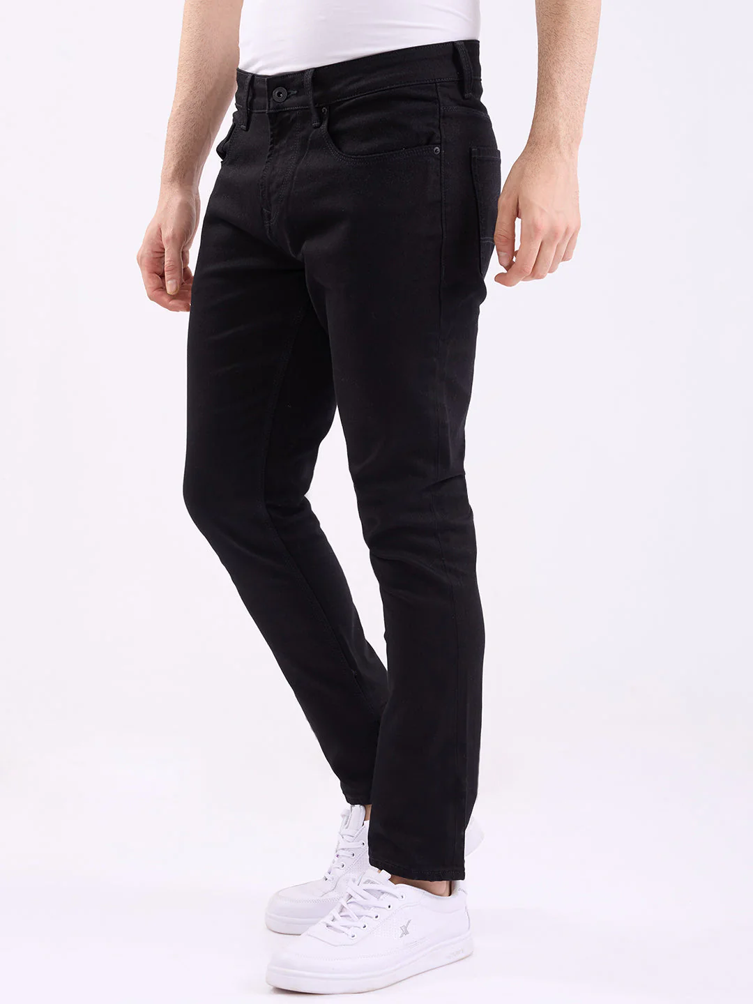 Men Jeans Slim Fit Black Low Rise - Image 3