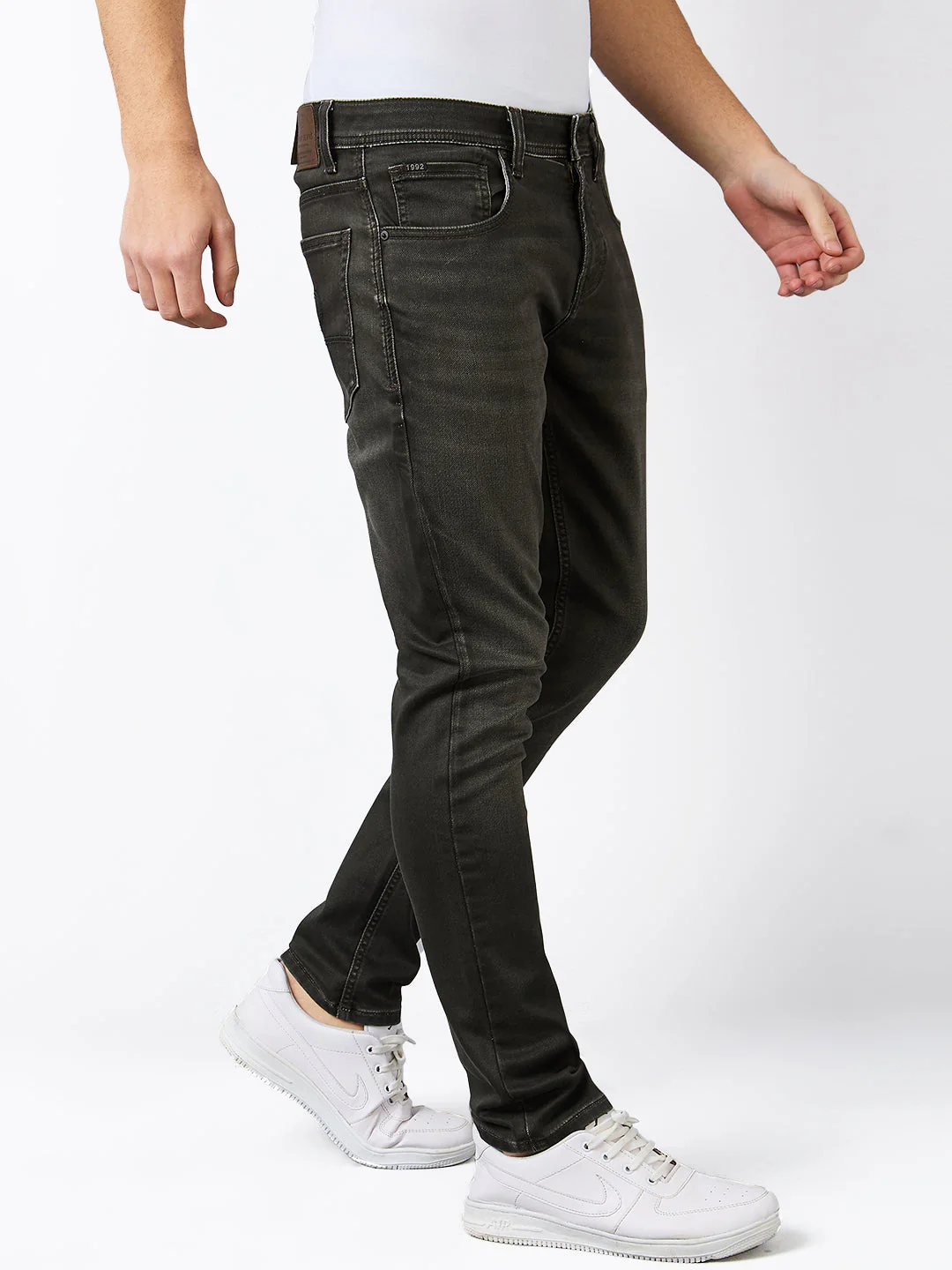 Men Jeans Slim Fit Olive Low Rise - Image 3