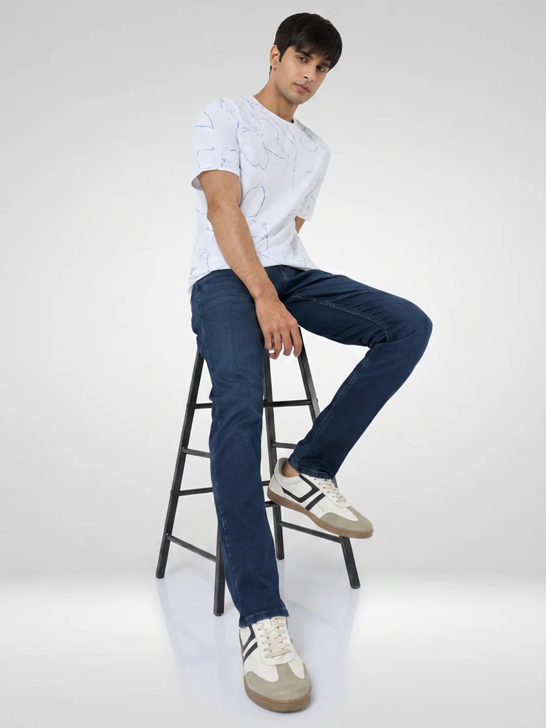 Men Nico Jeans Skinny Fit Dark Blue Low Rise