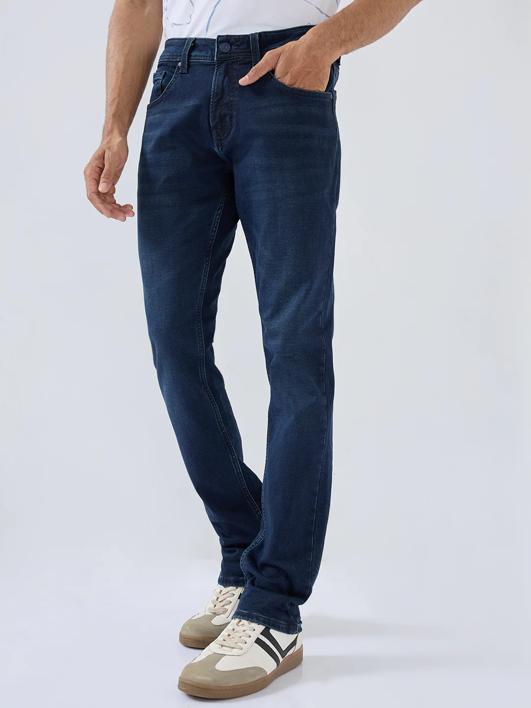 Men Nico Jeans Skinny Fit Dark Blue Low Rise - Image 4