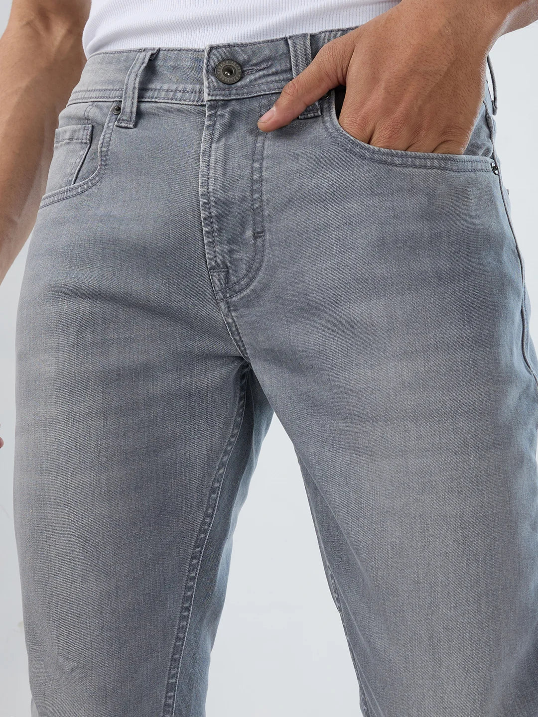Men Nico Jeans Skinny Fit Grey Low Rise - Image 6