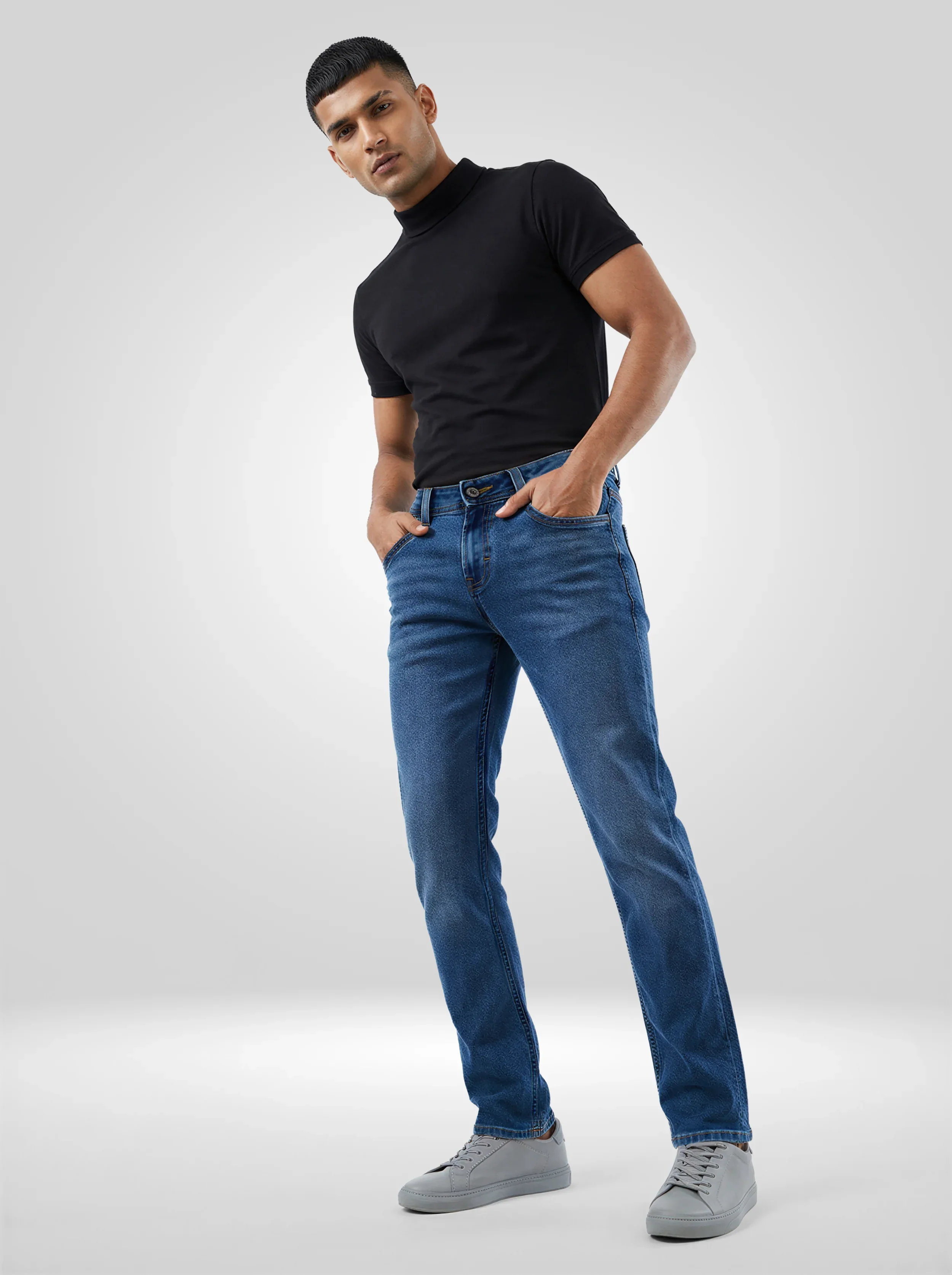 Men Nico Jeans Skinny Fit Mid Blue Low Rise