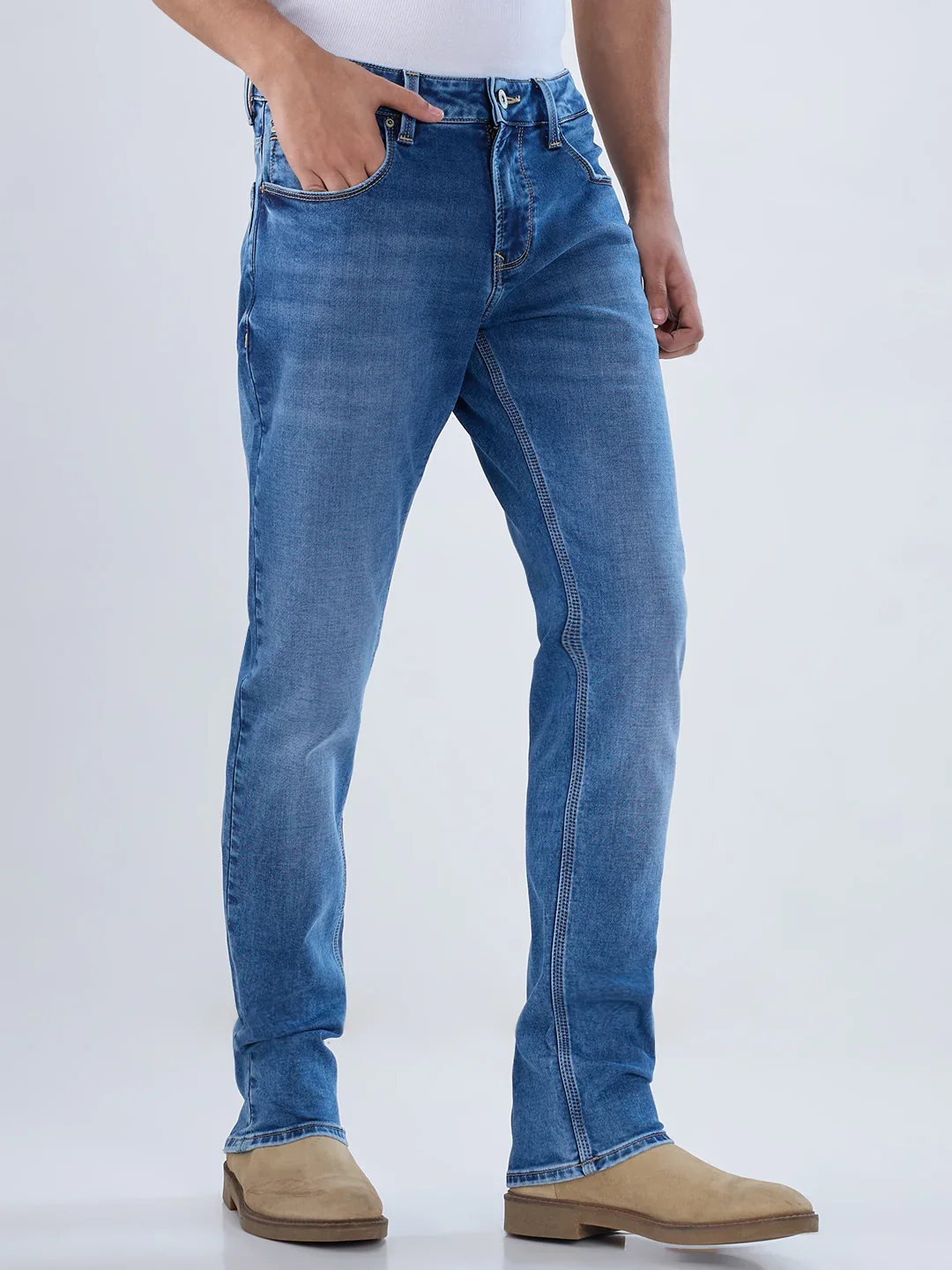 Men Nico Jeans Skinny Fit Mid Blue Low Rise - Image 3