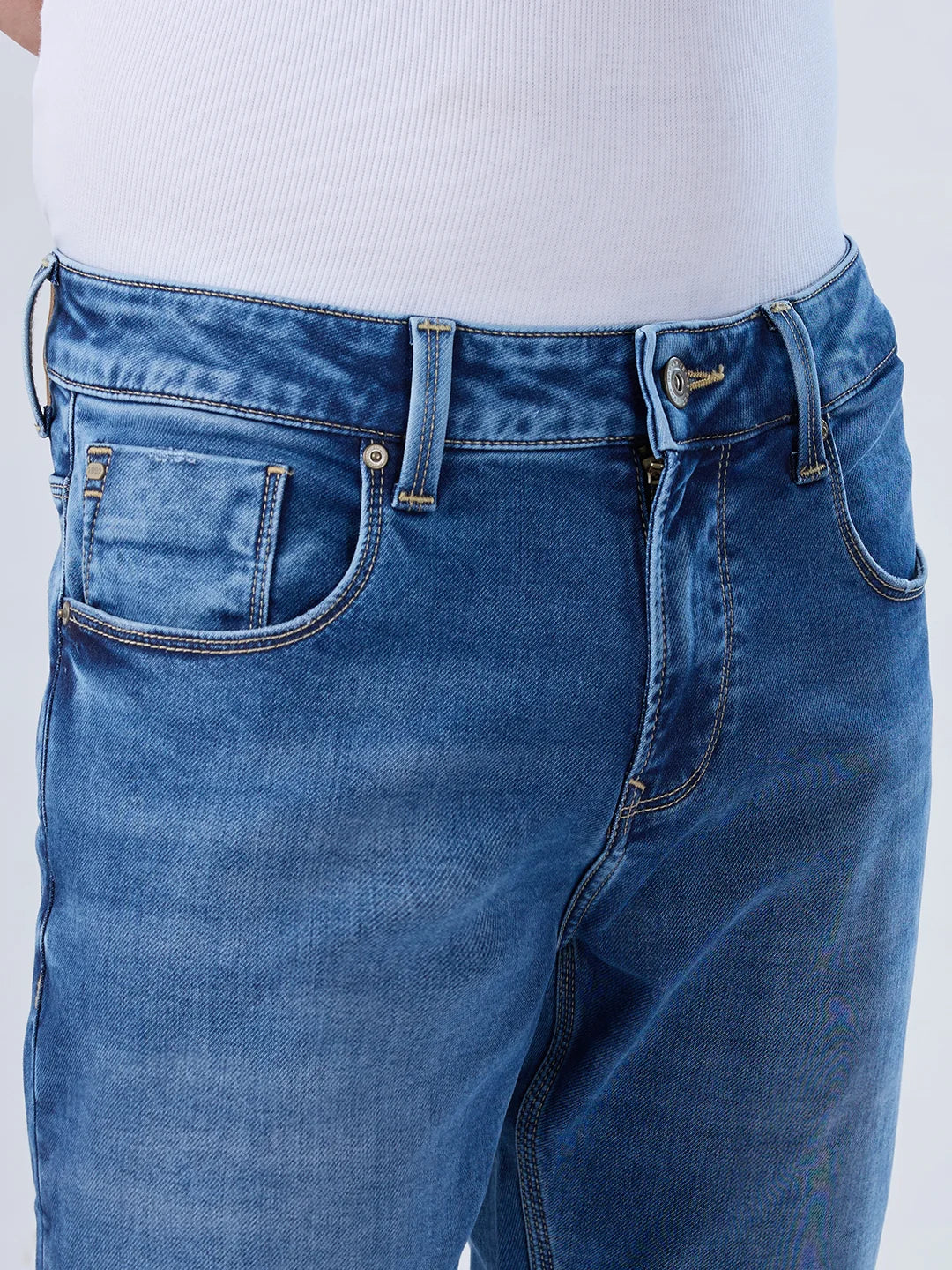 Men Nico Jeans Skinny Fit Mid Blue Low Rise - Image 4