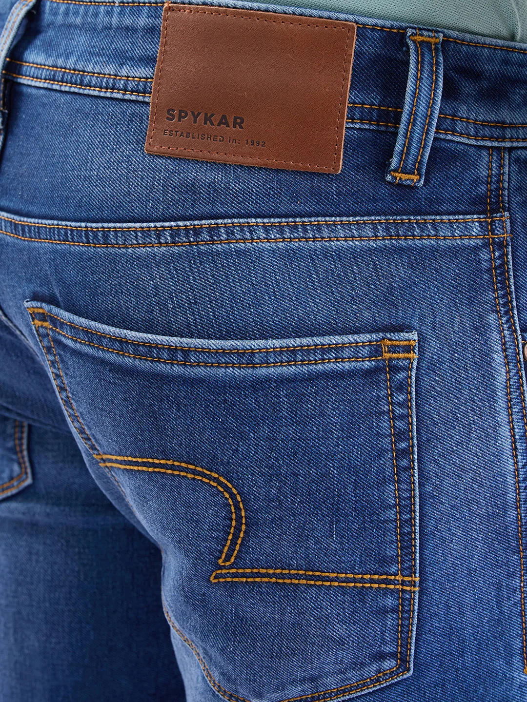 Men Jeans Slim Fit Dark Blue Low Rise - Image 8