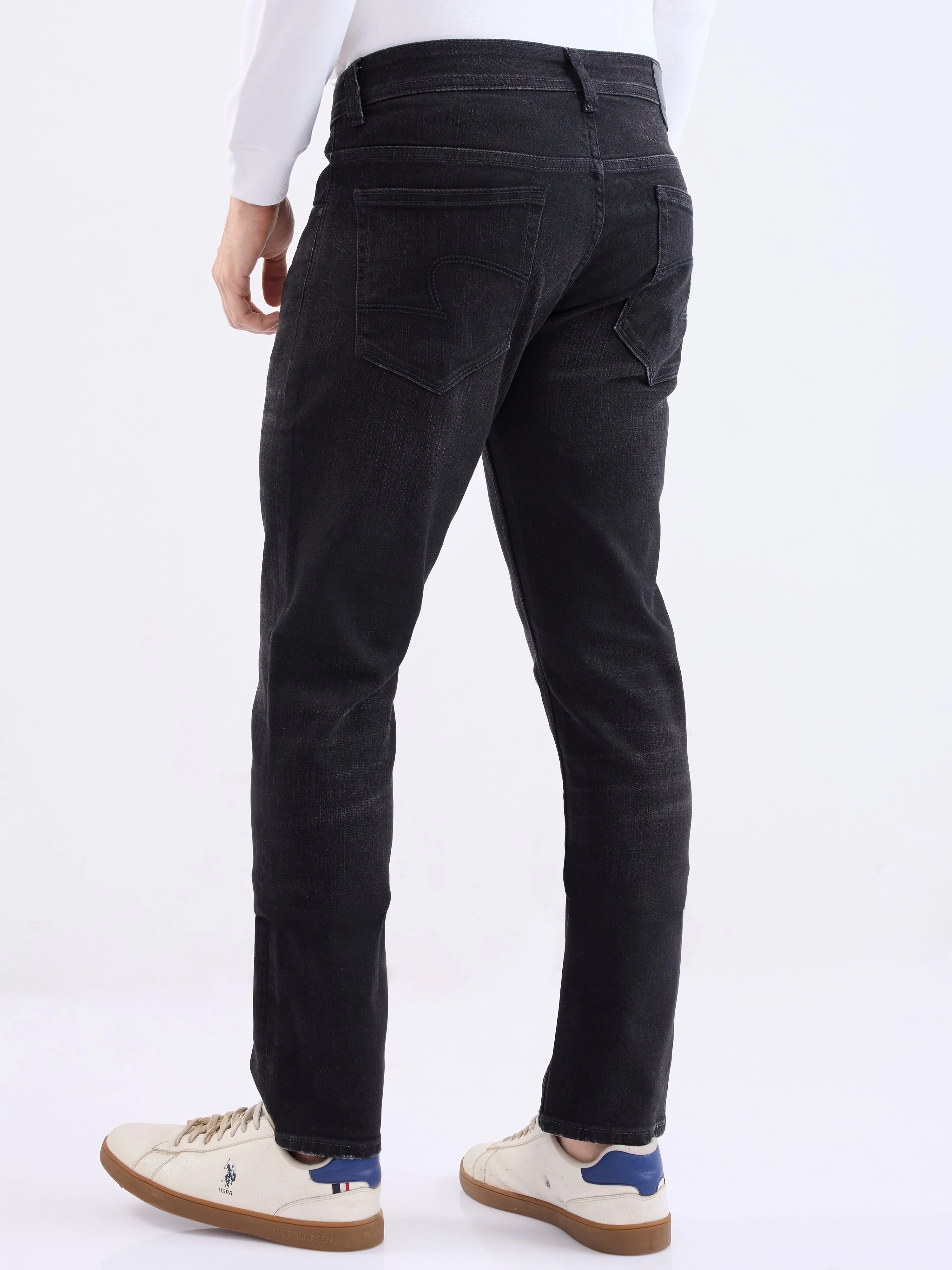 Men Jeans Slim Fit Black Low Rise - Image 4