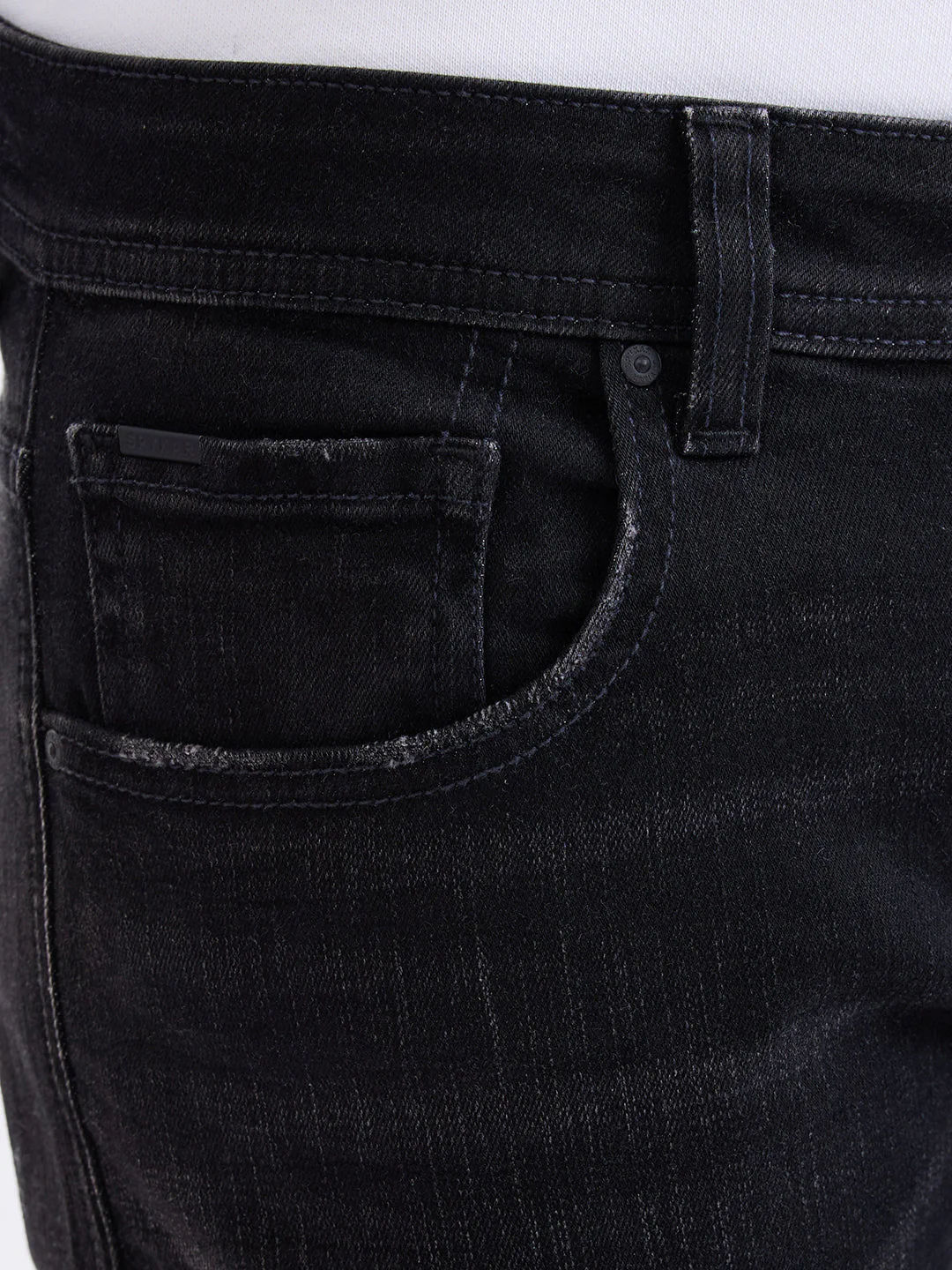Men Jeans Slim Fit Black Low Rise - Image 6