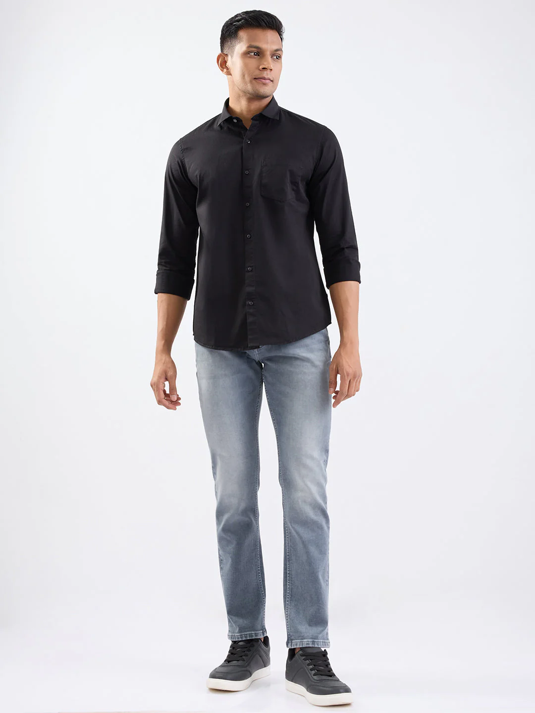 Men Jeans Slim Fit Grey Low Rise - Image 5