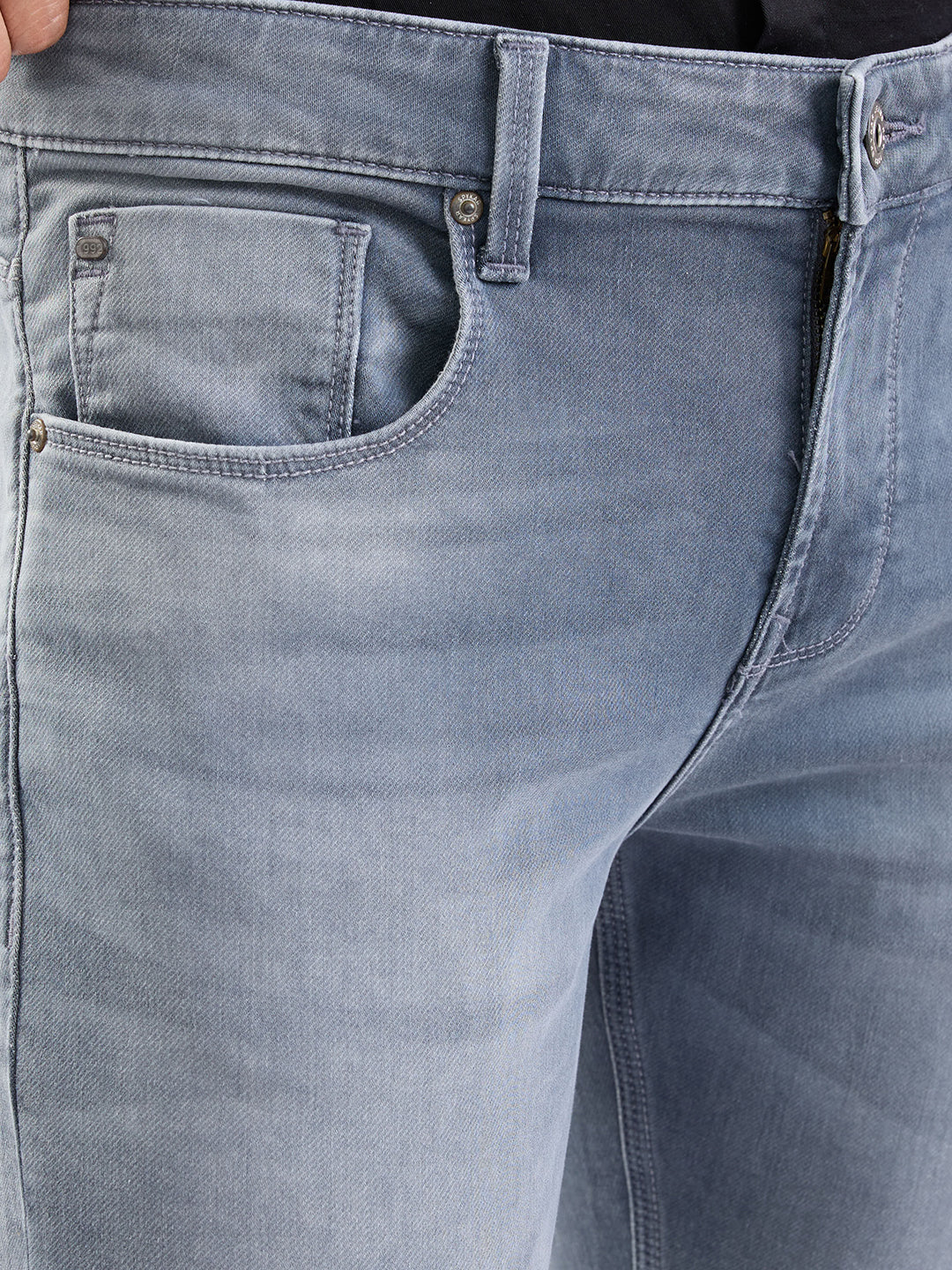 Men Jeans Slim Fit Grey Low Rise - Image 6