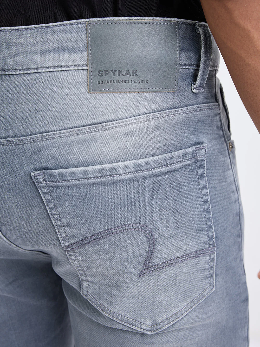 Men Jeans Slim Fit Grey Low Rise - Image 8