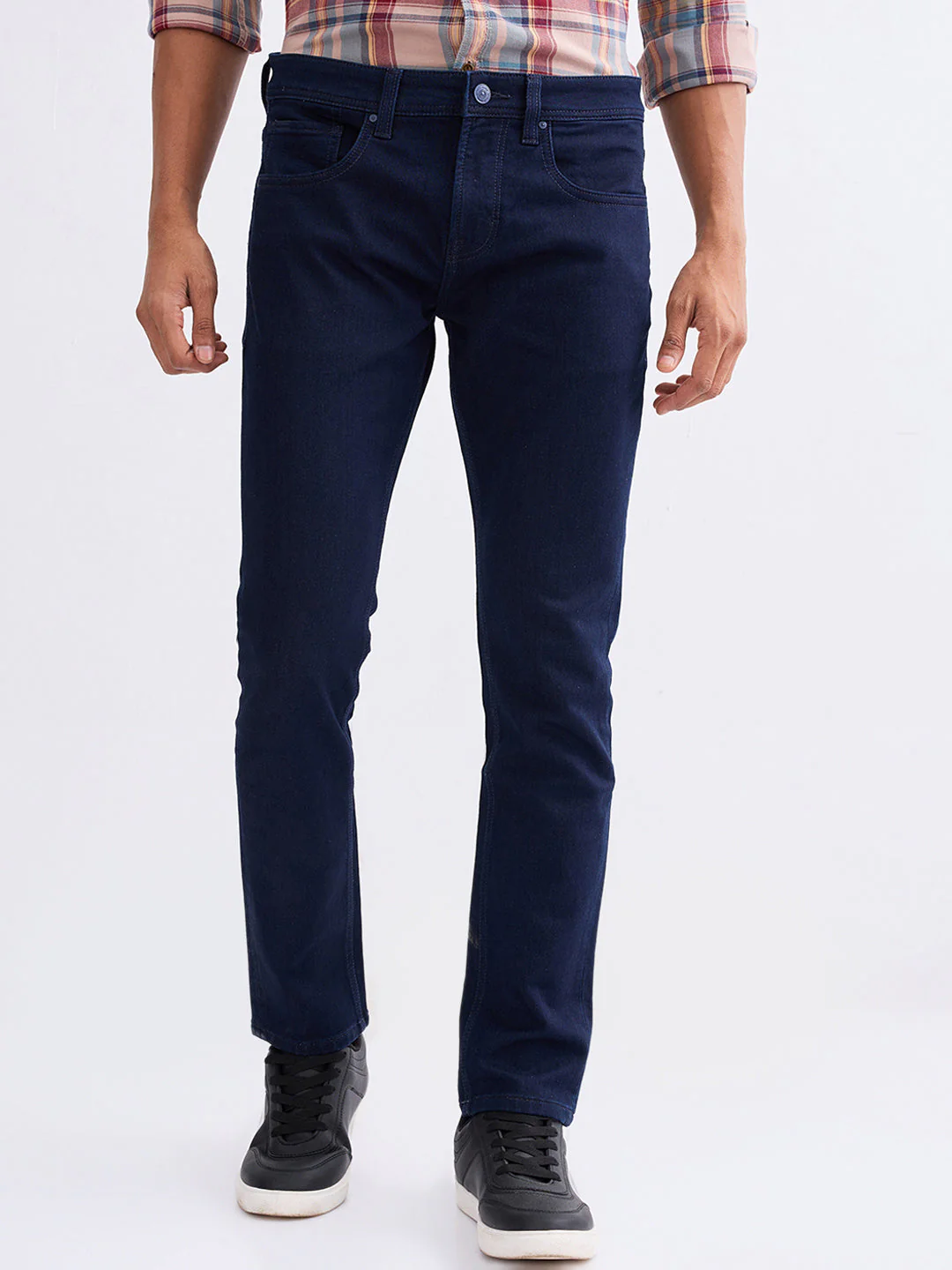 Men Jeans Slim Fit Blue Low Rise