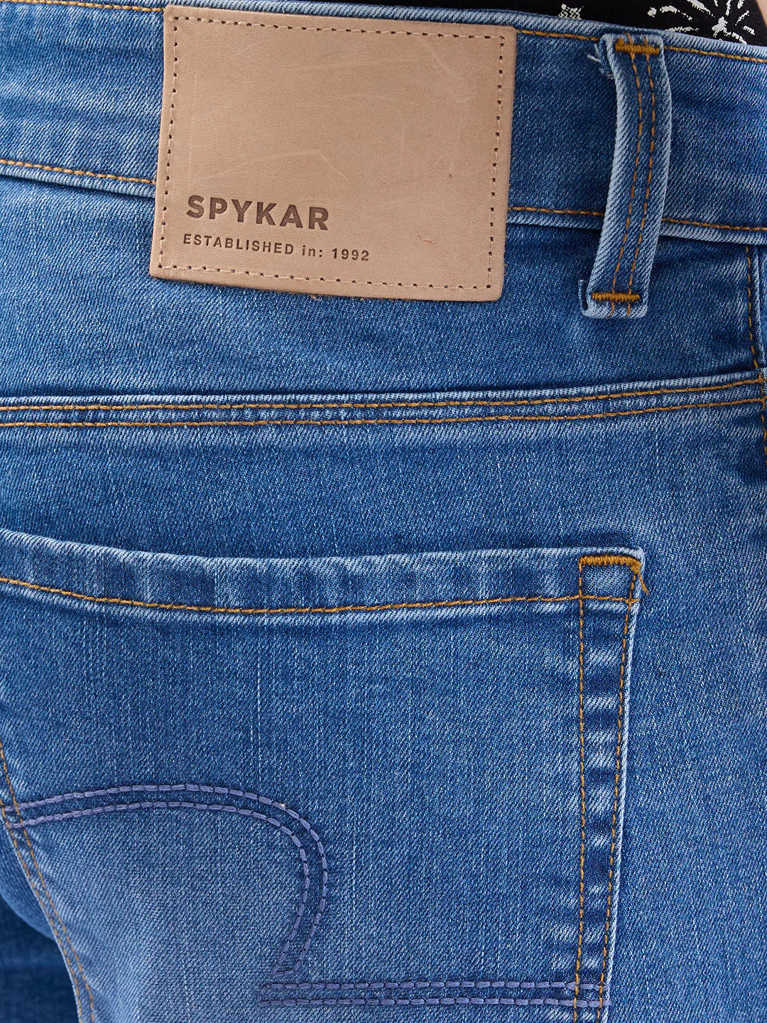 Men Jeans Slim Fit Light Blue Low Rise - Image 8