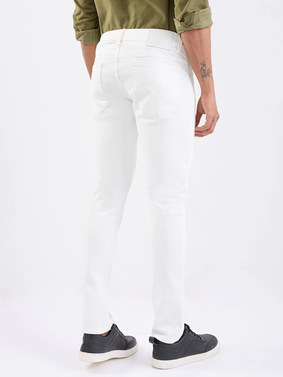 Men Jeans Slim Fit White Low Rise - Image 4