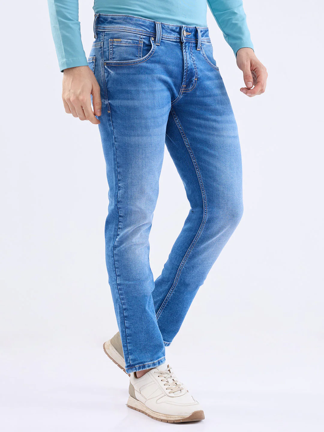 Men Jeans Slim Fit Blue Low Rise - Image 2