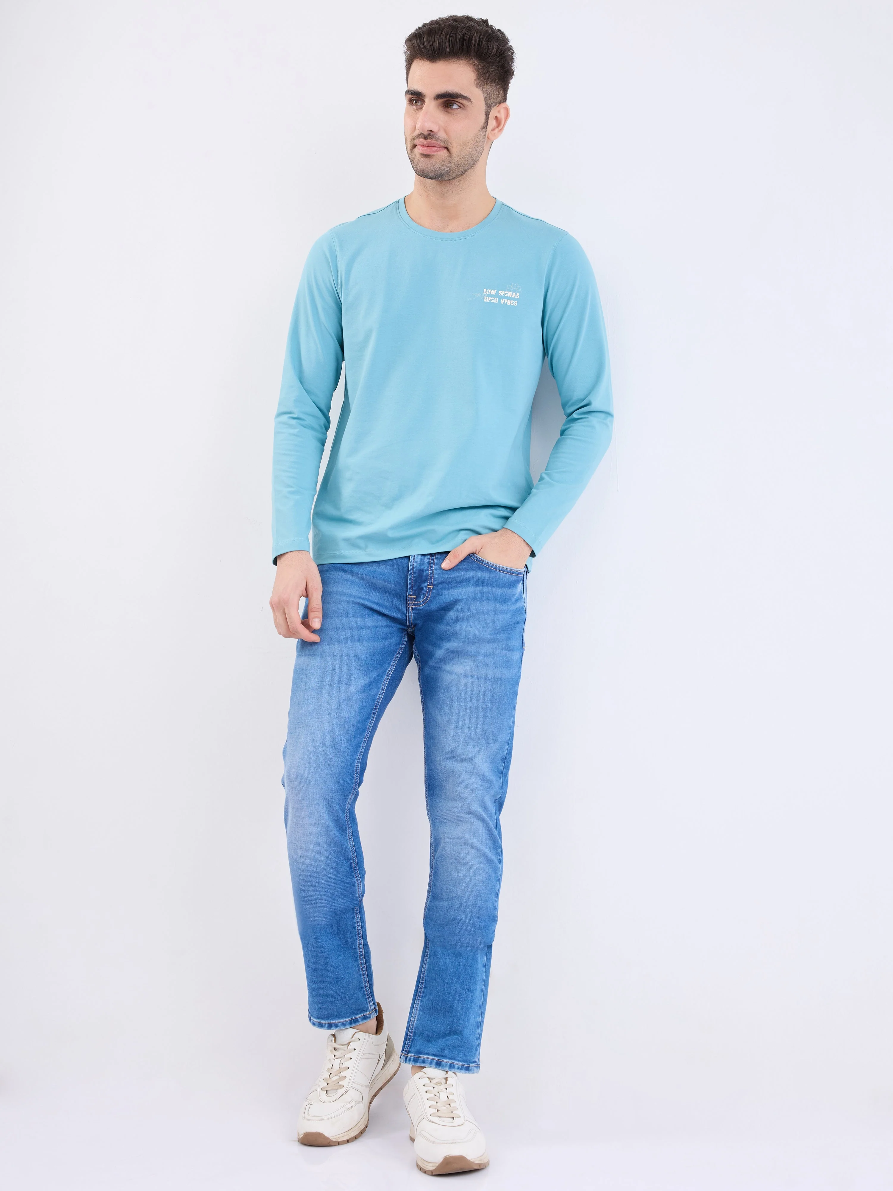 Men Jeans Slim Fit Blue Low Rise - Image 5