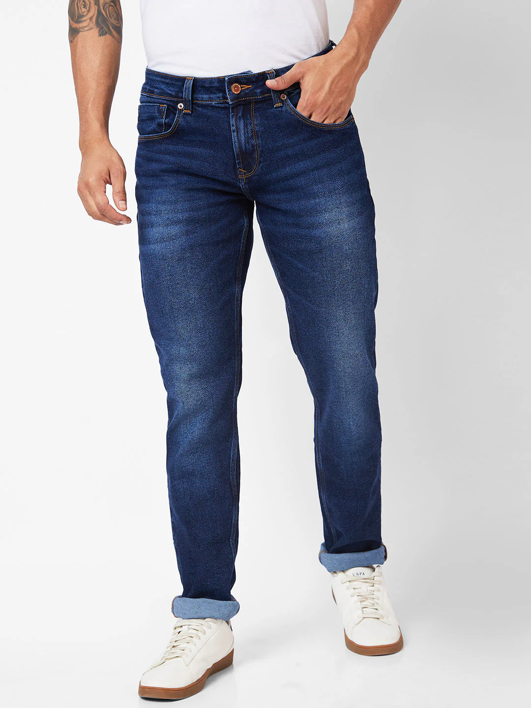 Men Kano Jeans Slim Fit Dark Blue Low Rise - Image 2