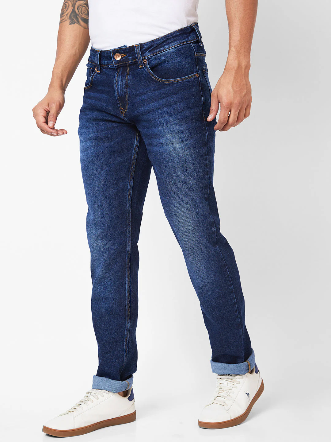 Men Kano Jeans Slim Fit Dark Blue Low Rise - Image 4