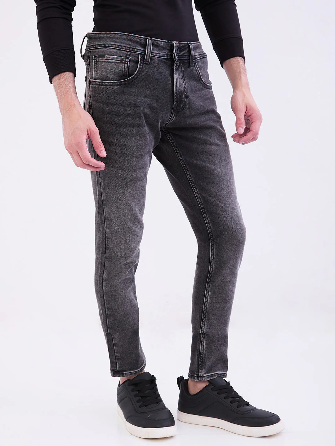 Men Diego Jeans Super Slim Fit Black Low Rise - Image 3