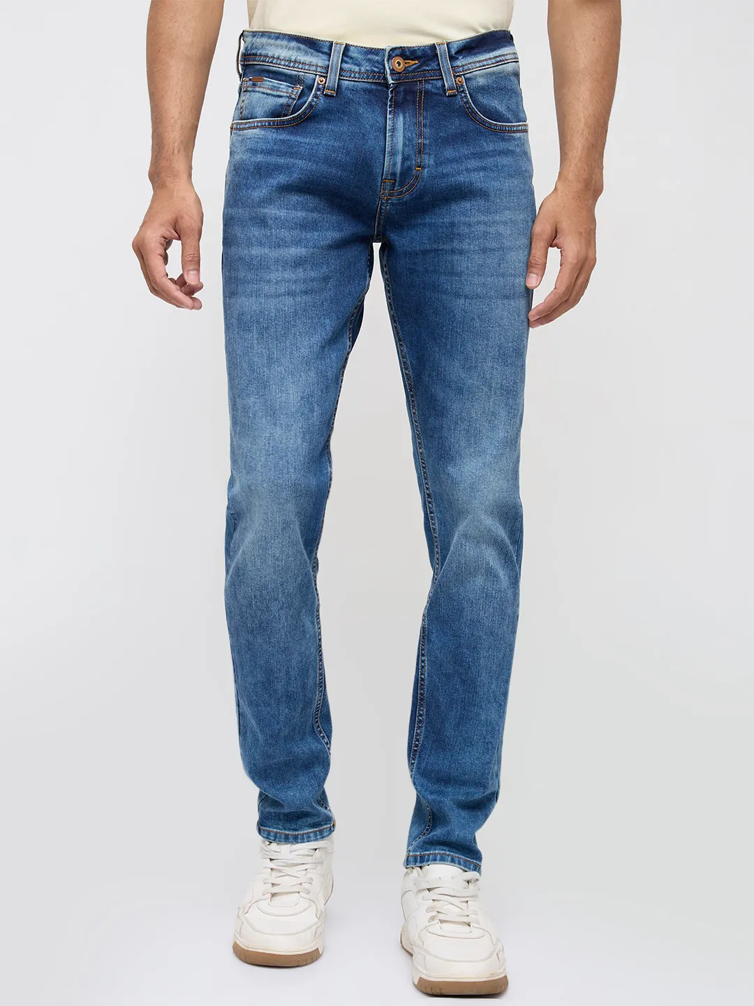Men Diego Jeans Super Slim Fit Mid Blue Low Rise - Image 2