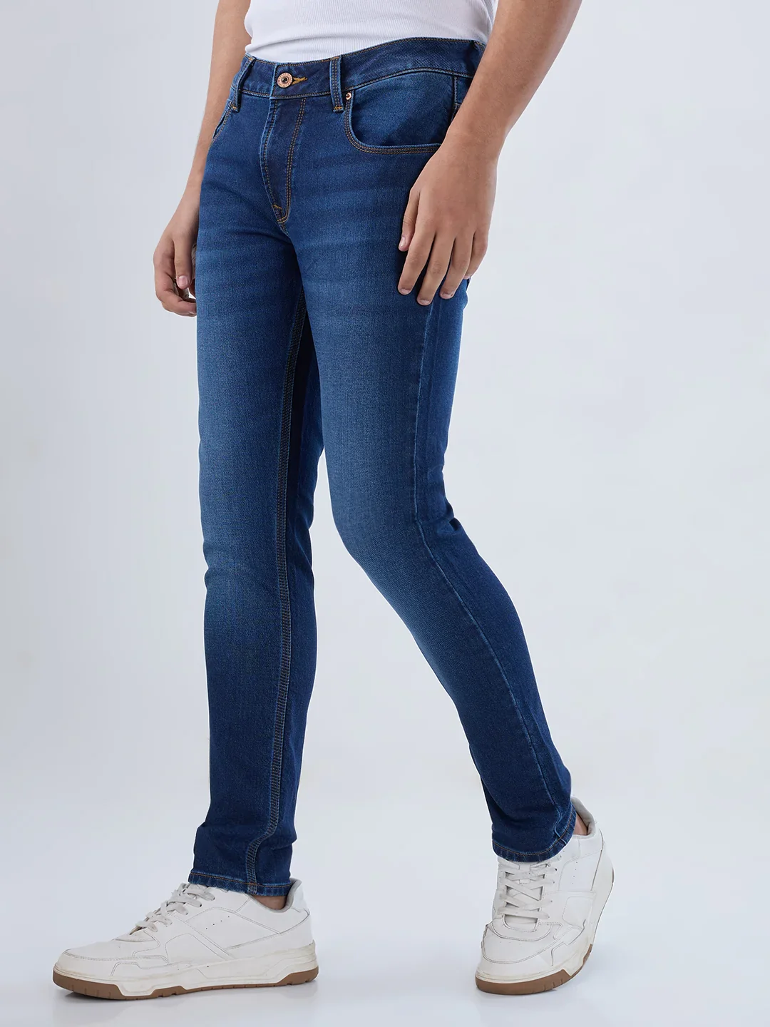 Men Diego Jeans Super Slim Fit Dark Blue Low Rise - Image 5