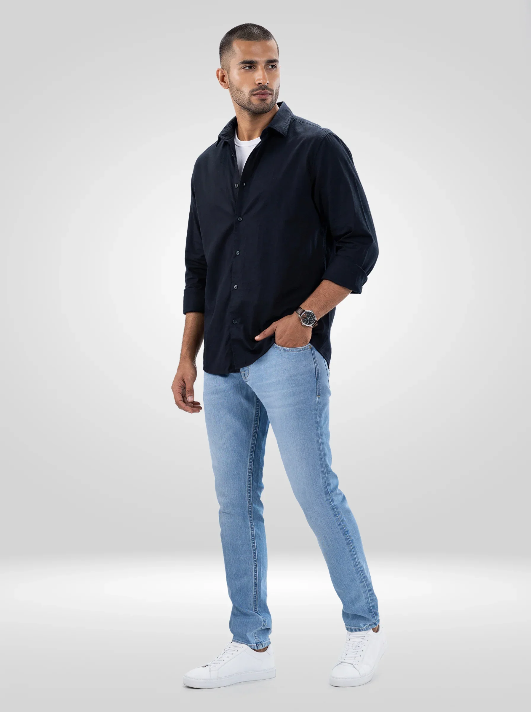 Men Diego Jeans Super Slim Fit Light Blue Low Rise
