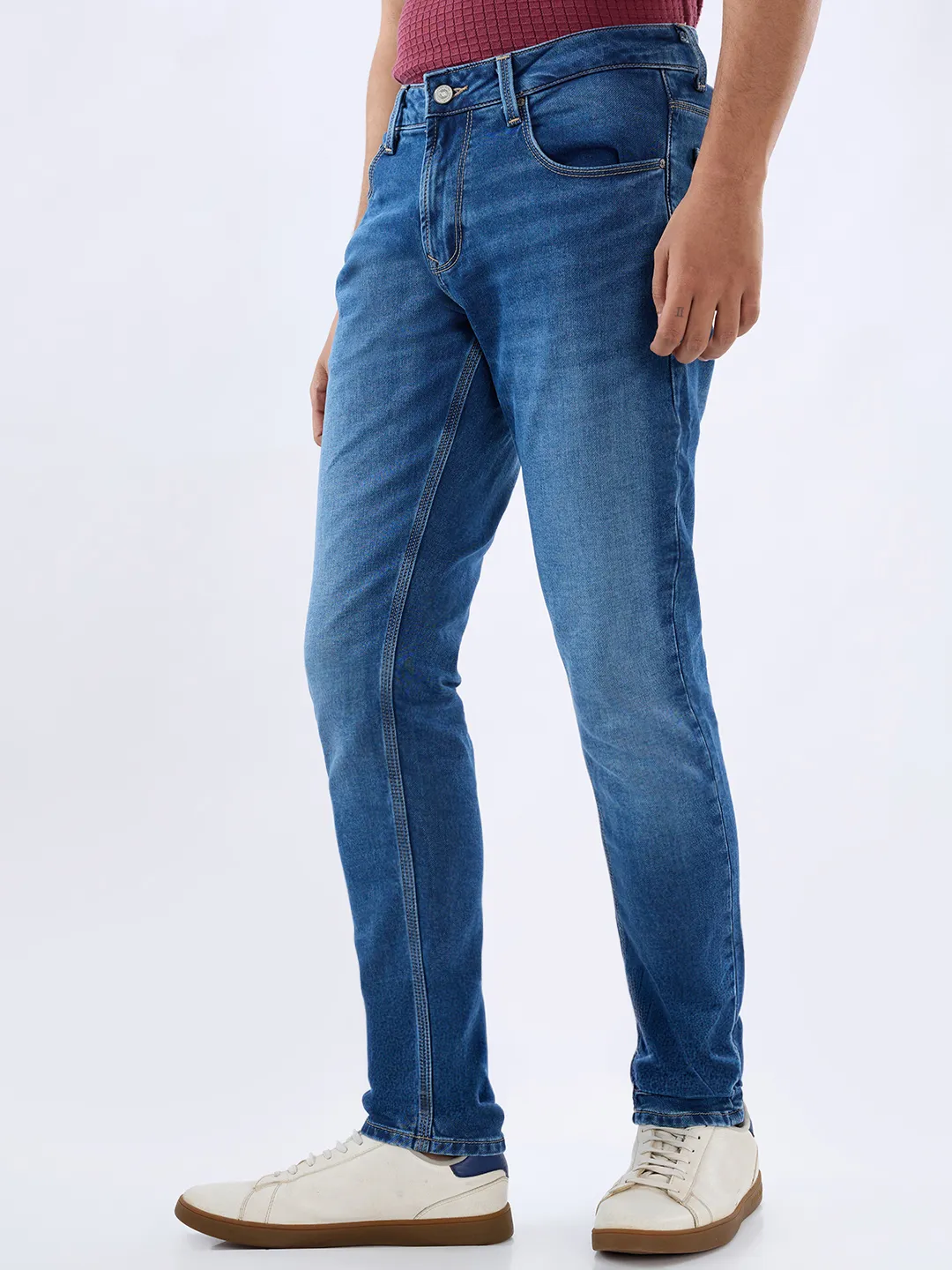 Men Diego Jeans Super Slim Fit Mid Blue Low Rise - Image 3
