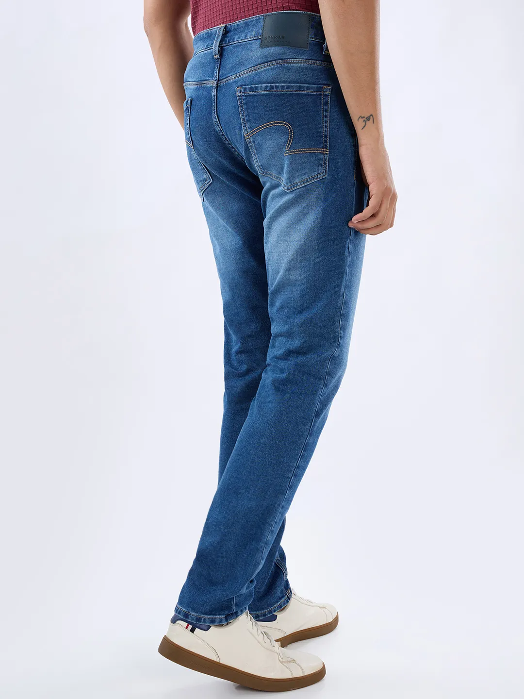 Men Diego Jeans Super Slim Fit Mid Blue Low Rise - Image 5