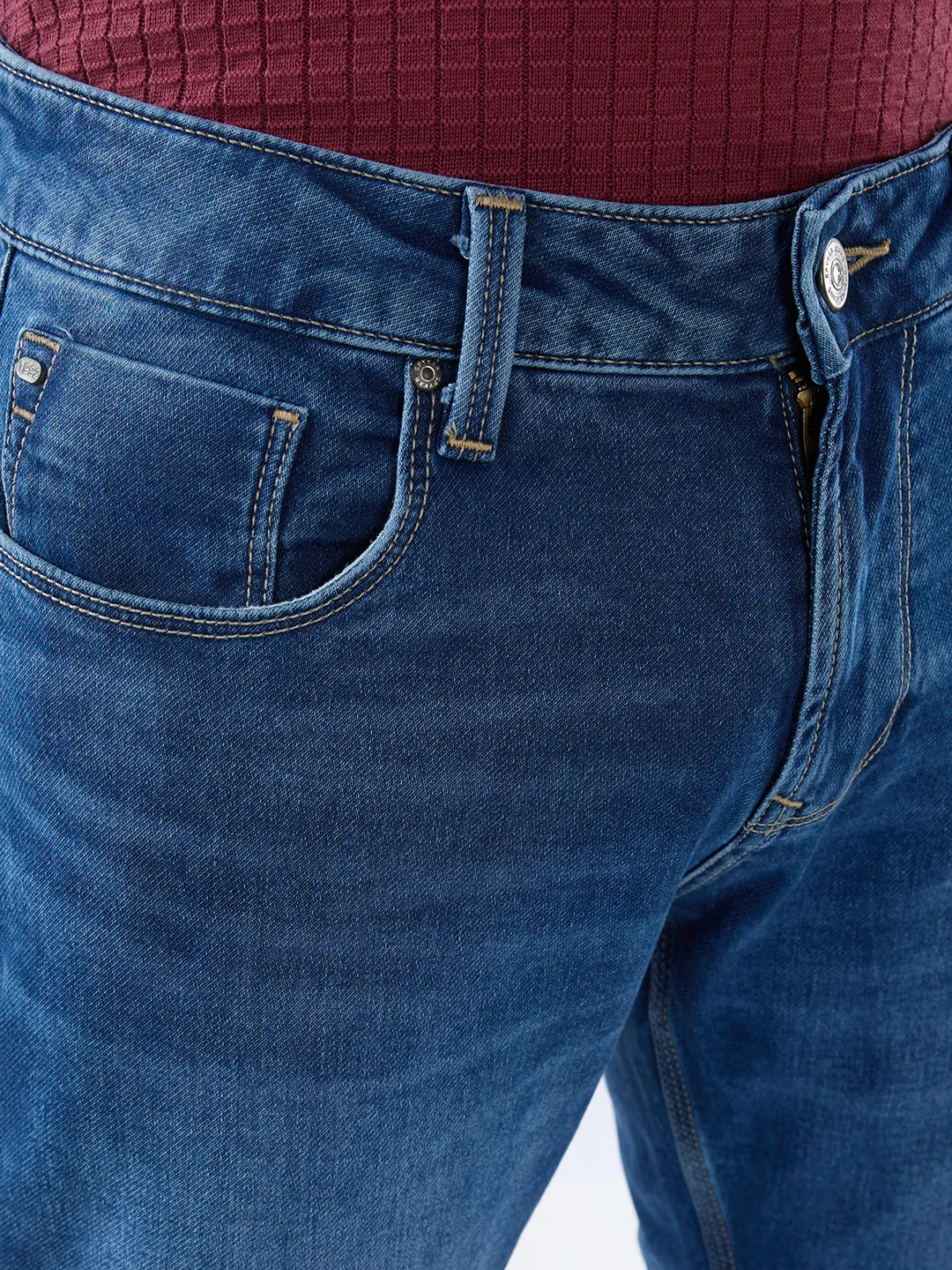 Men Diego Jeans Super Slim Fit Mid Blue Low Rise - Image 6