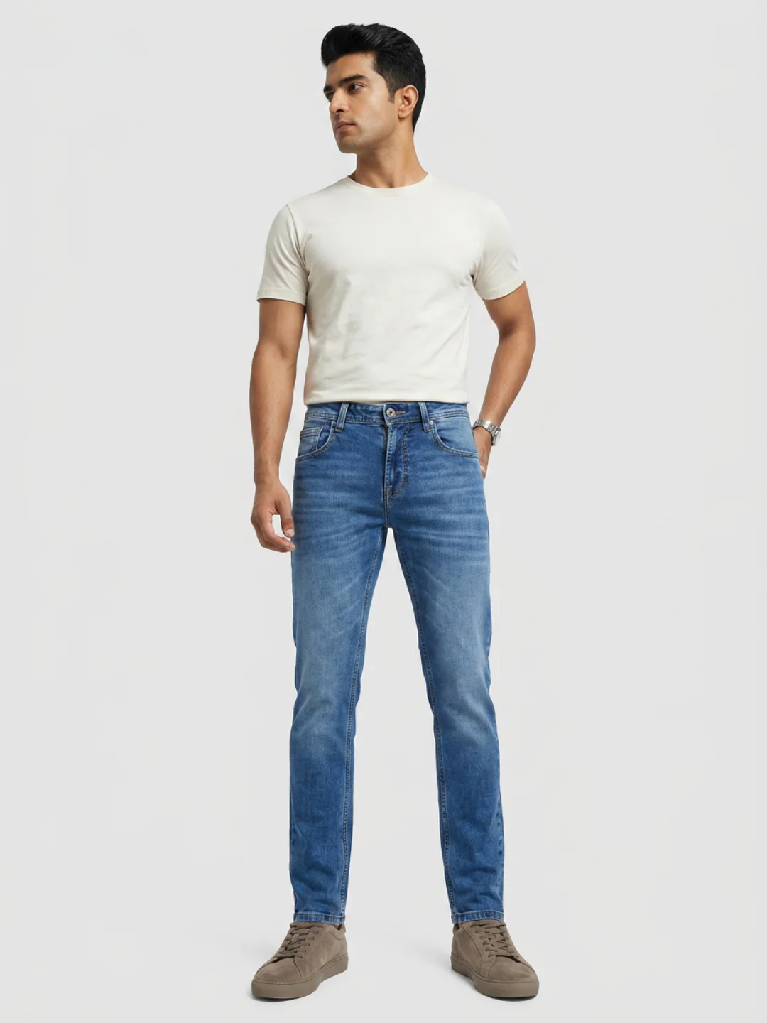 Men Diego Jeans Super Slim Fit Mid Blue Low Rise