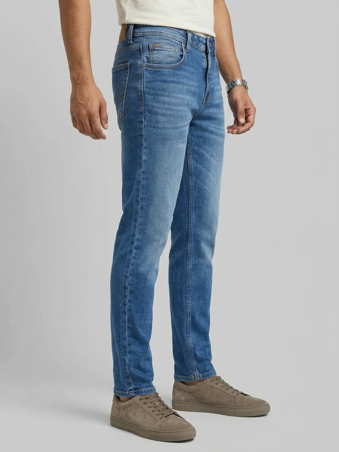 Men Diego Jeans Super Slim Fit Mid Blue Low Rise - Image 3