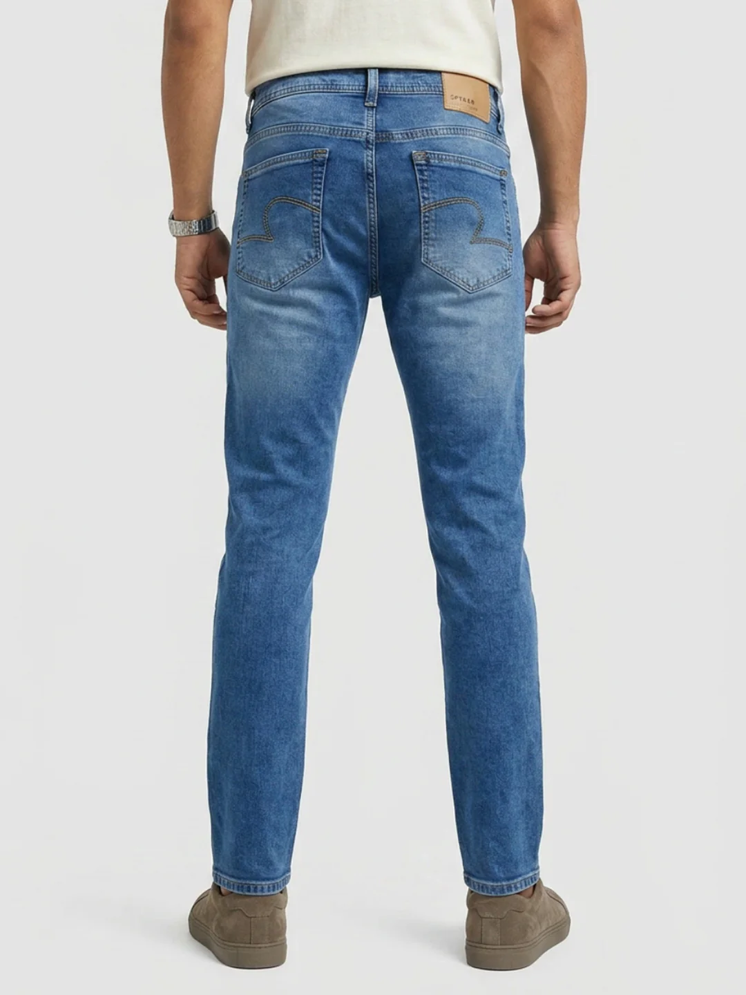 Men Diego Jeans Super Slim Fit Mid Blue Low Rise - Image 4