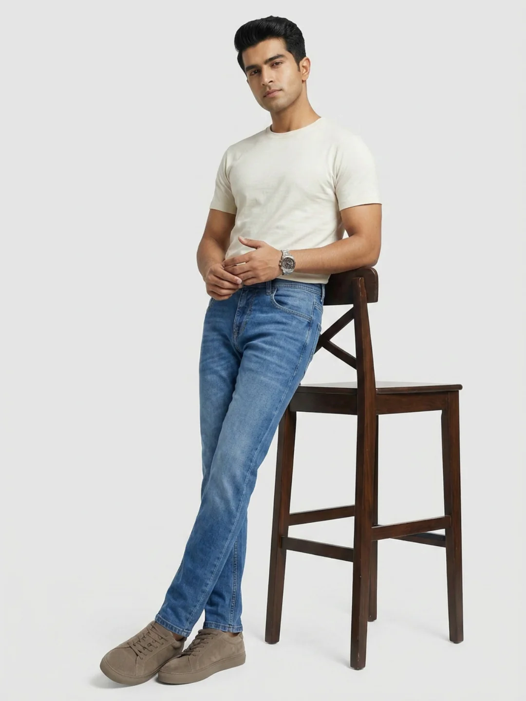 Men Diego Jeans Super Slim Fit Mid Blue Low Rise - Image 6