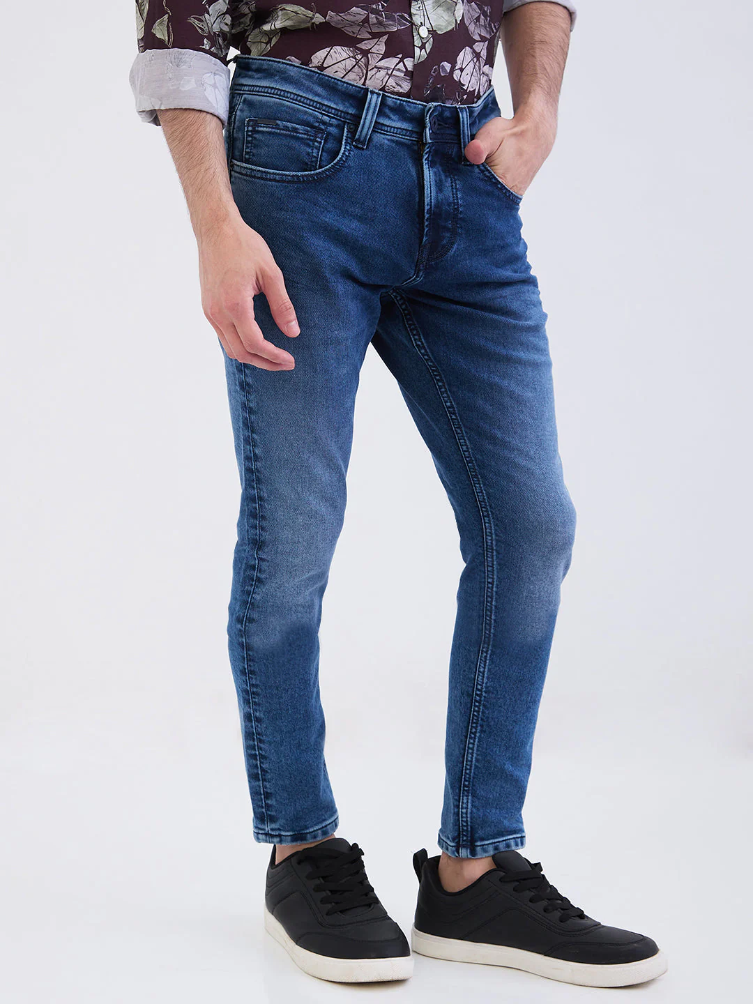 Men Jeans Slim Fit Blue Low Rise - Image 2