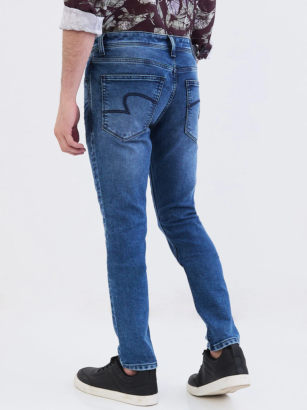 Men Jeans Slim Fit Blue Low Rise - Image 4