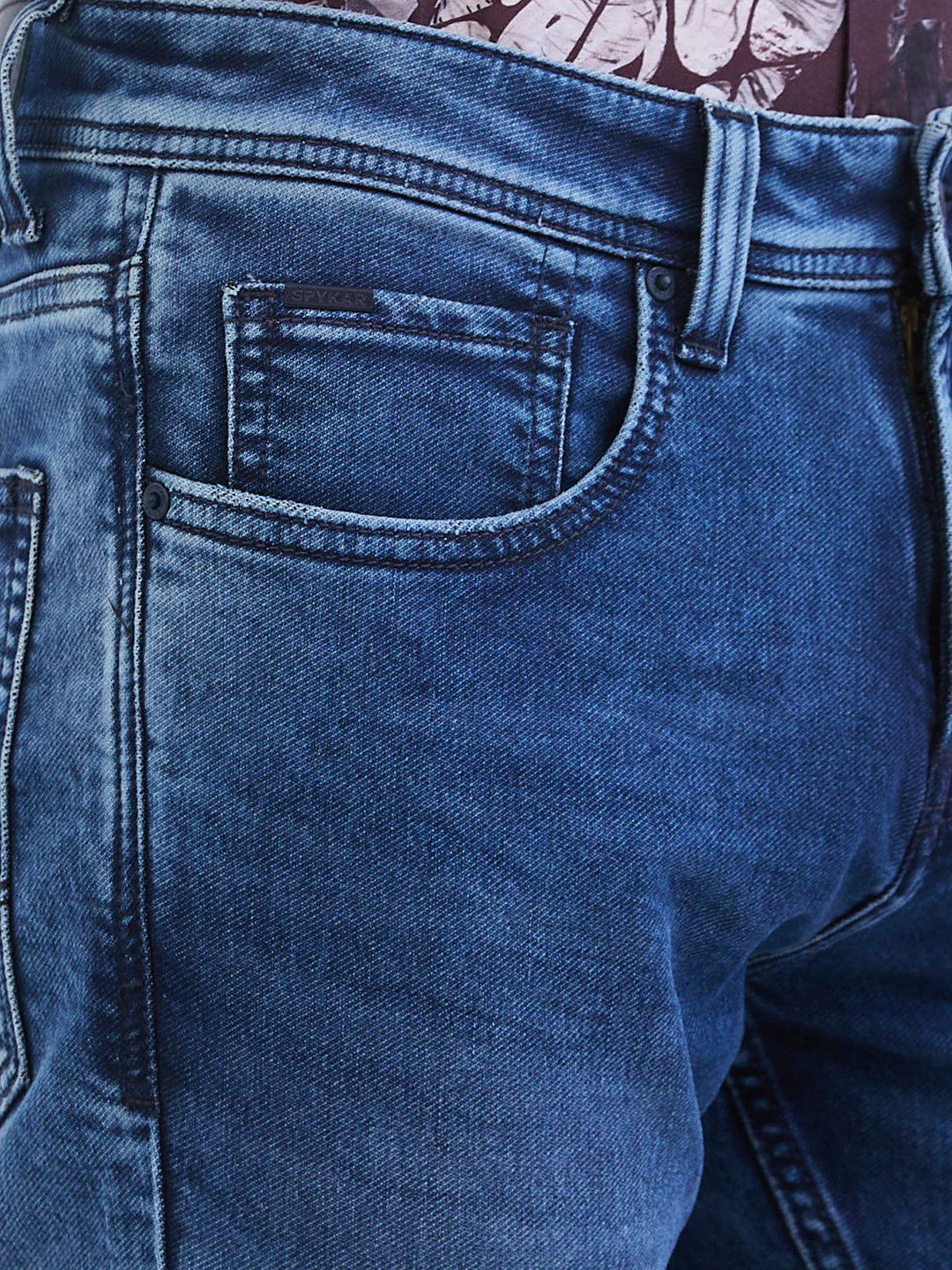 Men Jeans Slim Fit Blue Low Rise - Image 6