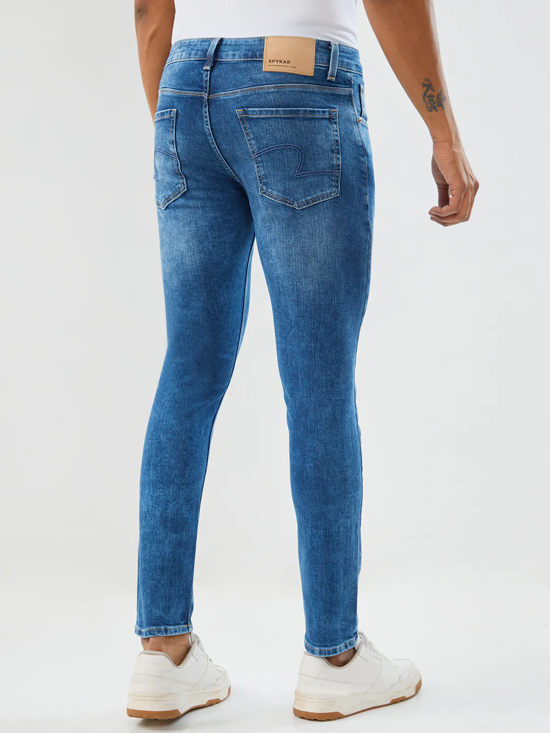 Men Diego Jeans Super Slim Fit Mid Blue Low Rise - Image 4