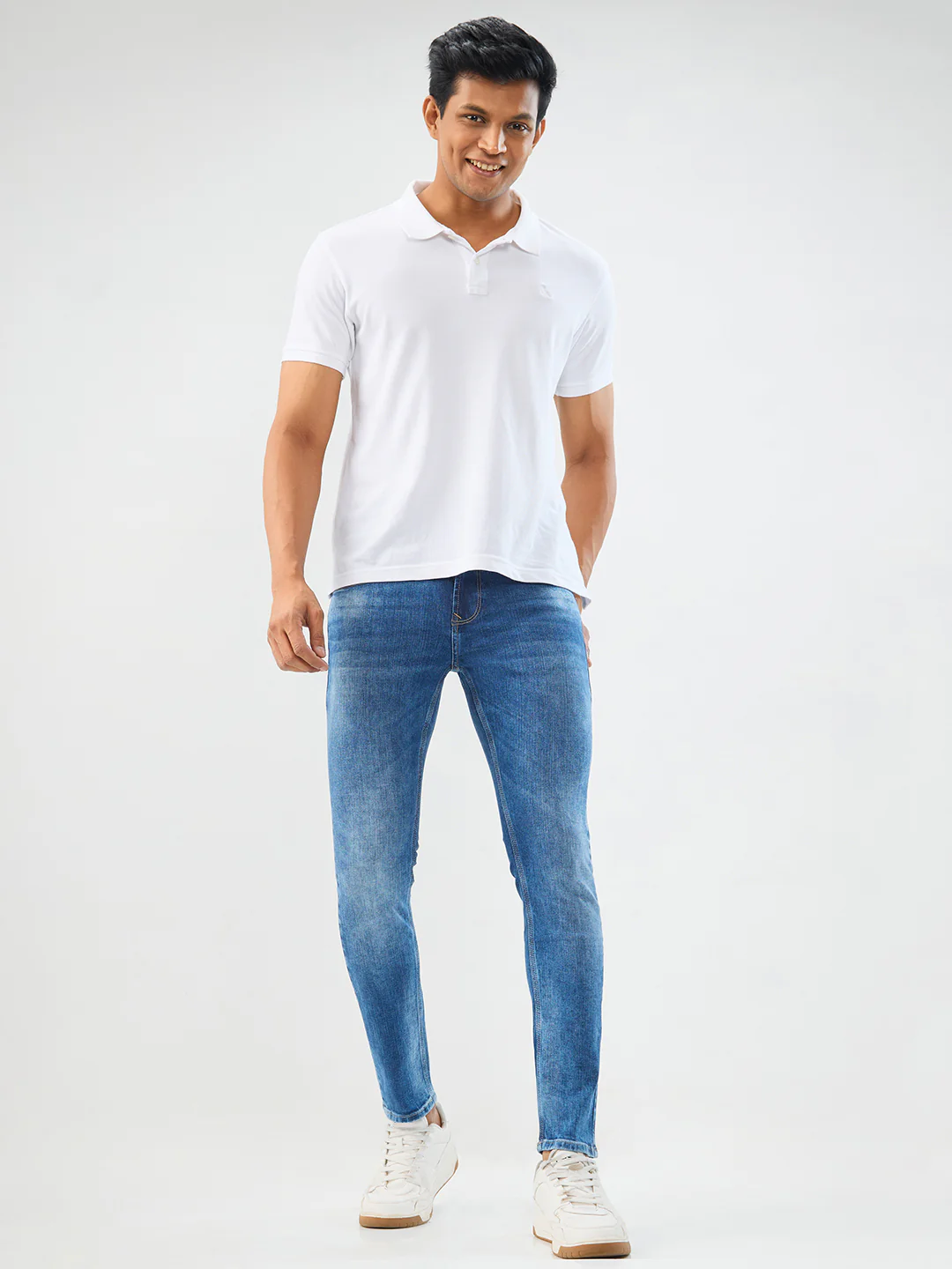 Men Diego Jeans Super Slim Fit Mid Blue Low Rise - Image 5
