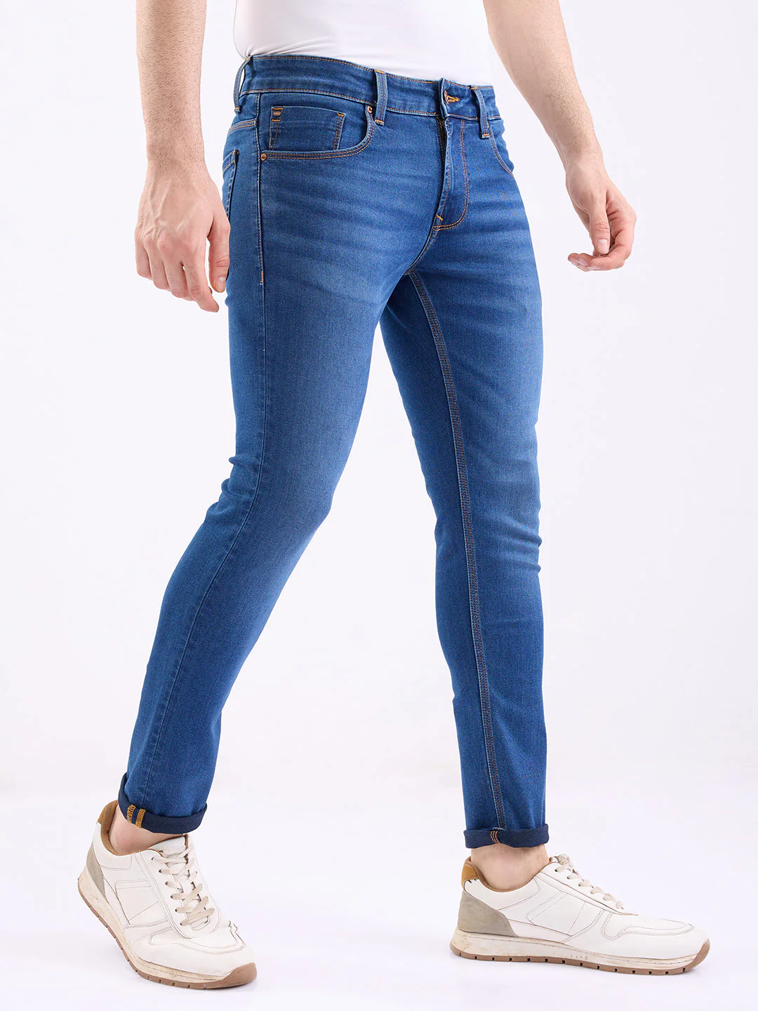 Men Jeans Slim Fit Blue Low Rise - Image 2