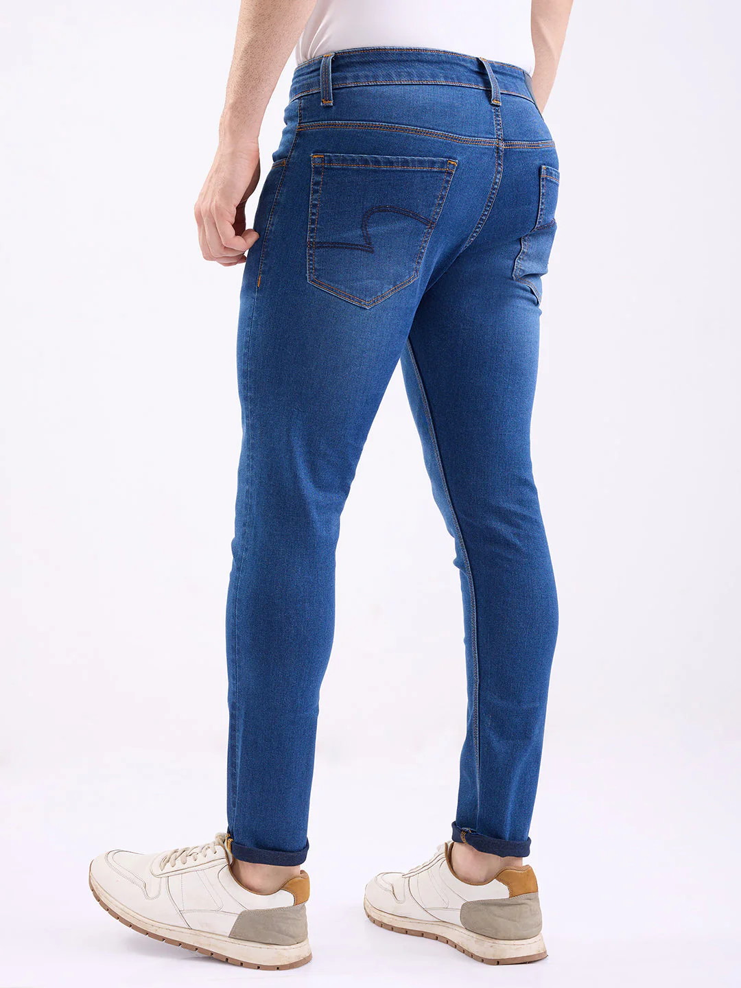 Men Jeans Slim Fit Blue Low Rise - Image 4
