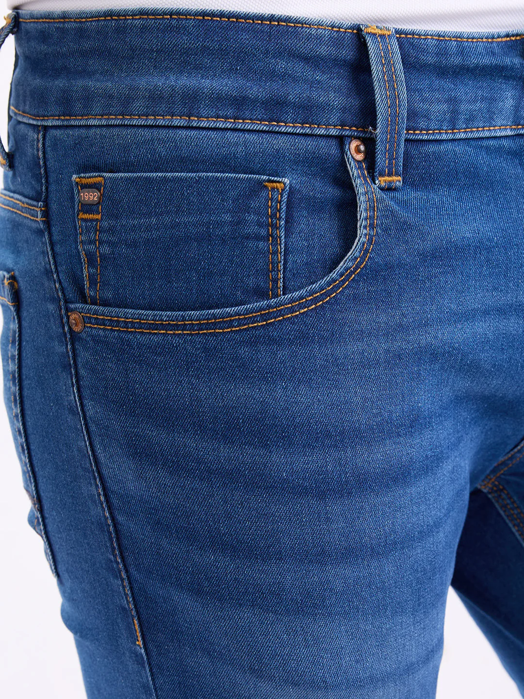 Men Jeans Slim Fit Blue Low Rise - Image 6