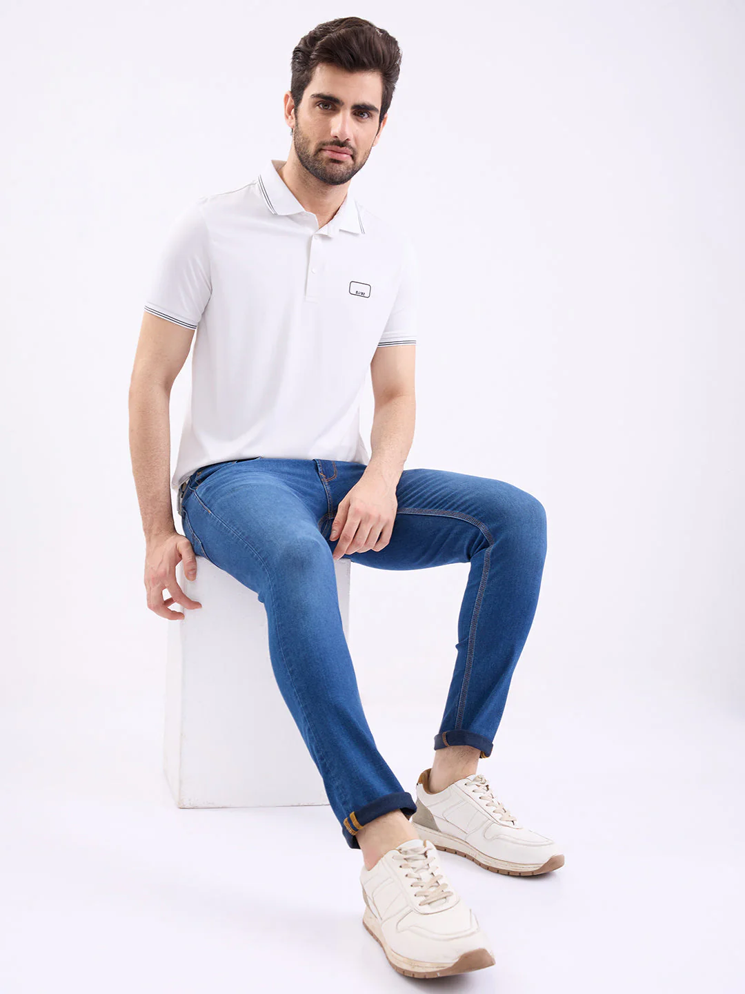 Men Jeans Slim Fit Blue Low Rise - Image 7
