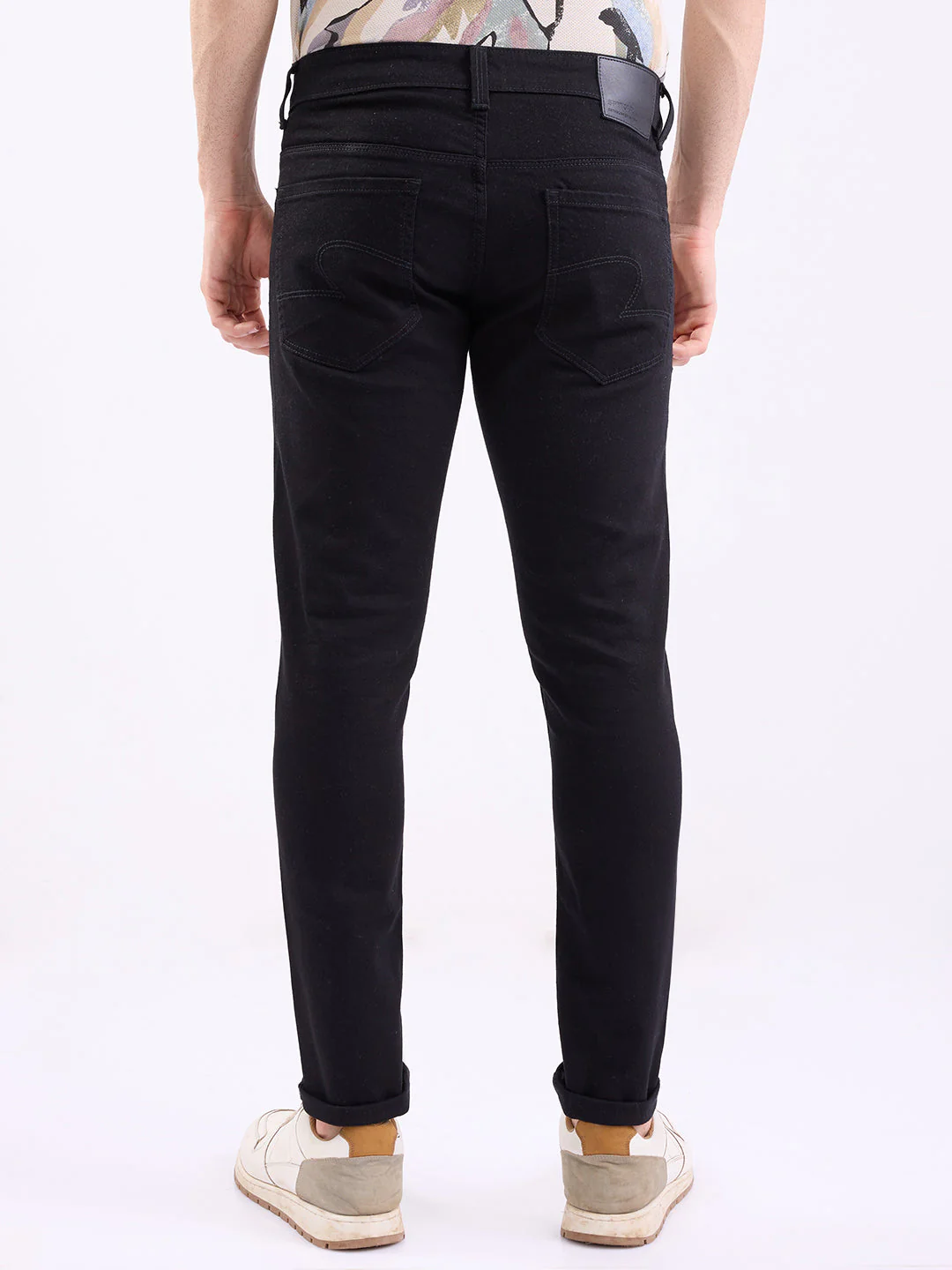 Men Jeans Slim Fit Black Low Rise - Image 4