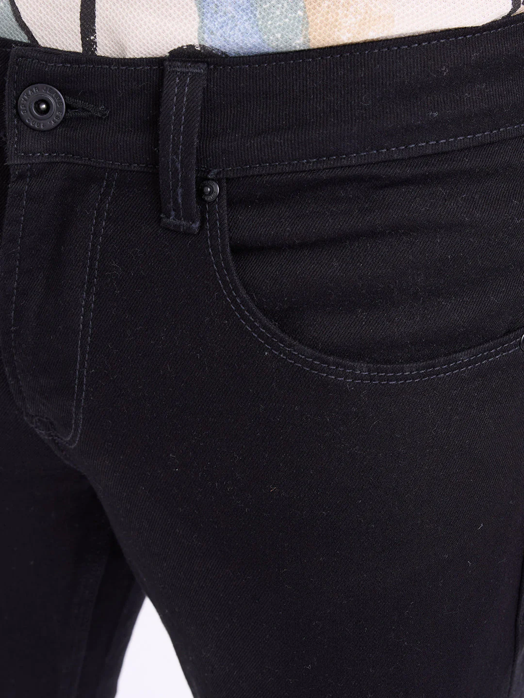 Men Jeans Slim Fit Black Low Rise - Image 6