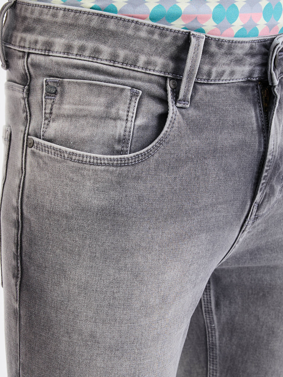 Men Jeans Slim Fit Grey Low Rise - Image 6