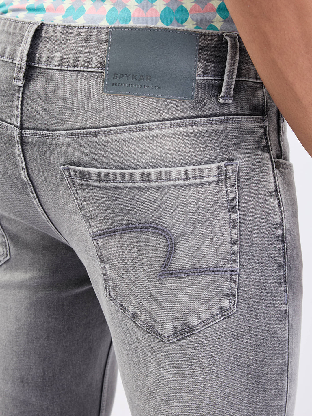 Men Jeans Slim Fit Grey Low Rise - Image 7