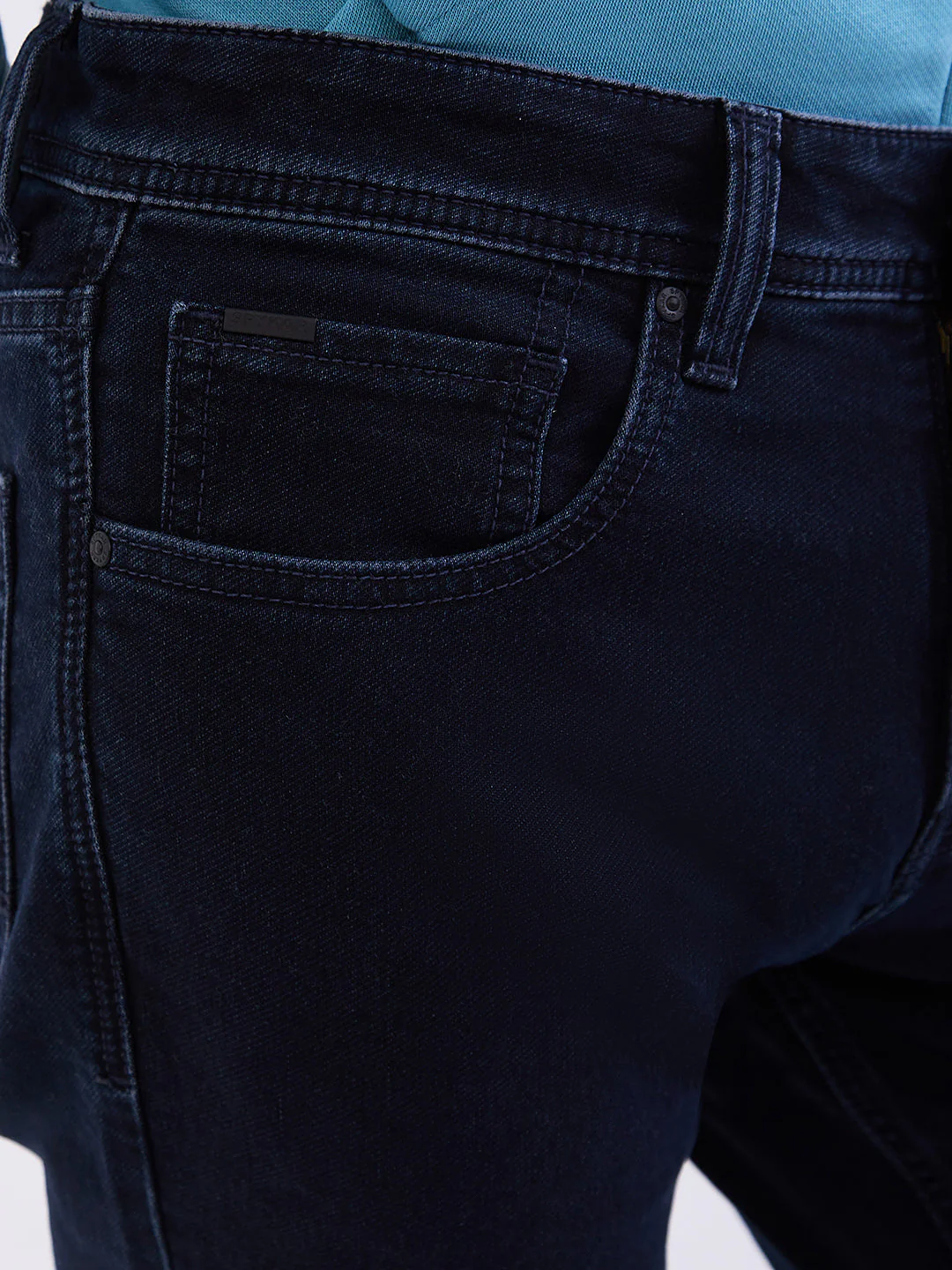 Men Jeans Slim Fit Dark Blue Low Rise - Image 5