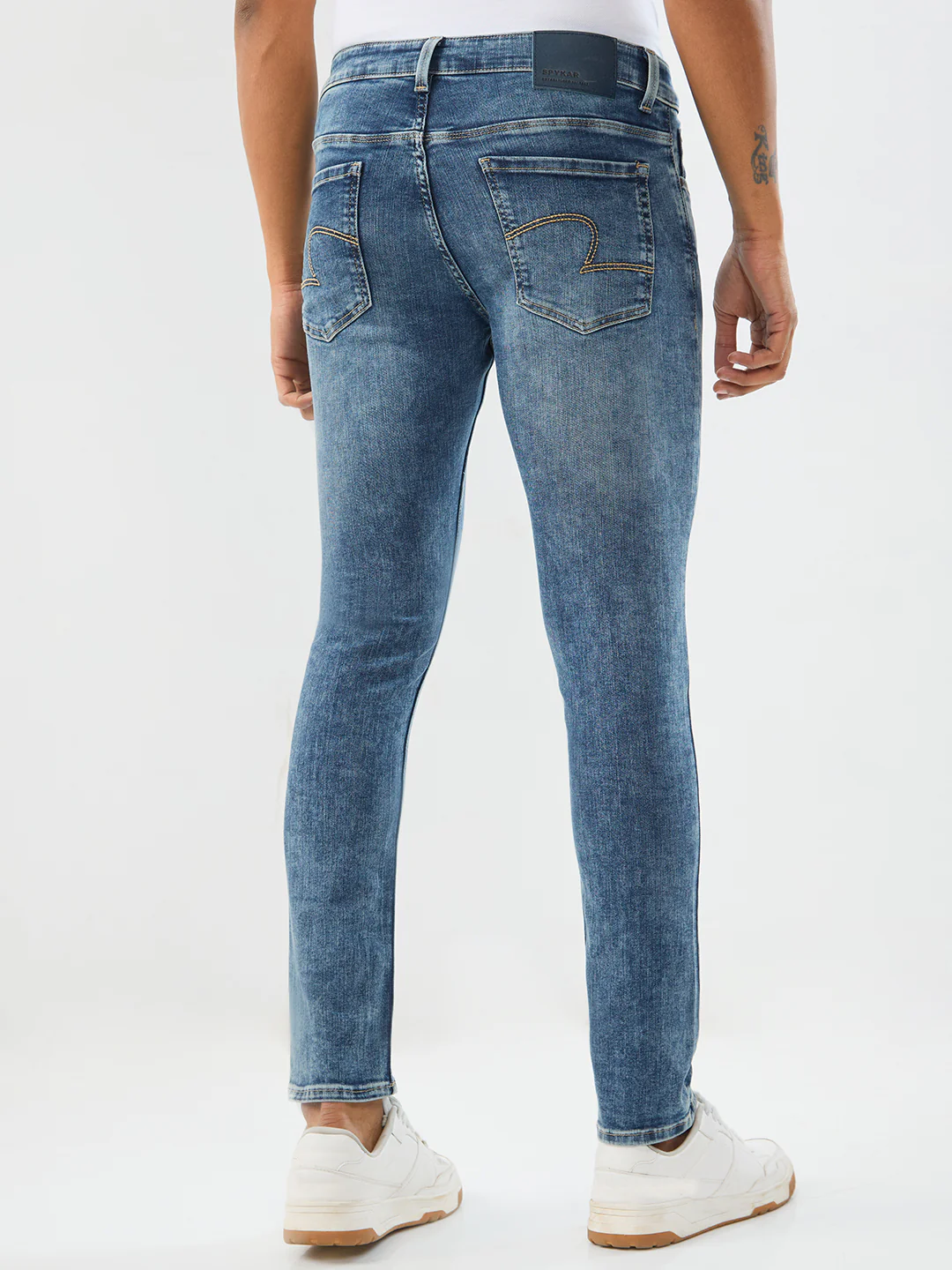 Men Diego Jeans Super Slim Fit Mid Blue Low Rise - Image 4